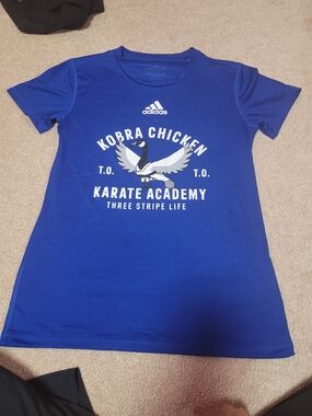 adidas Blue Korra Chicken Karate Academy Graphic Tee